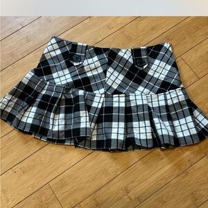 Plaid Black and White Women's Skirt